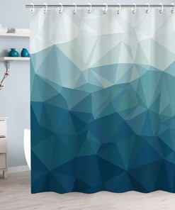 Geometric Ombre Shower Curtain with Contemporary Design, Modern Bathroom Decor