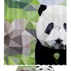 Geometric Panda Bear Shower Curtain - Cute Animal Bathroom Decor 