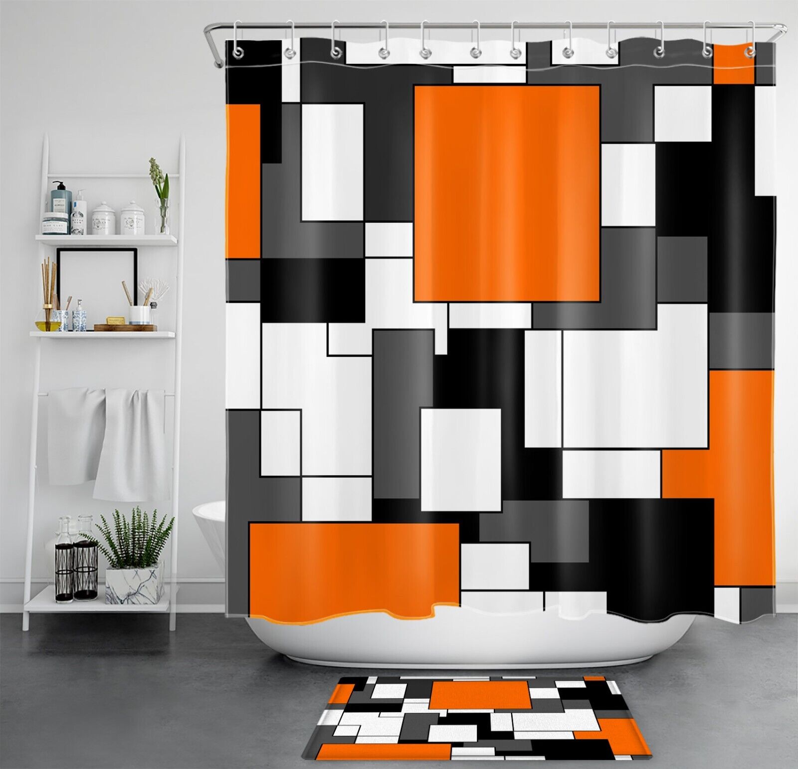 Geometric Pattern Abstract Art Bathroom Accessories Shower Curtain