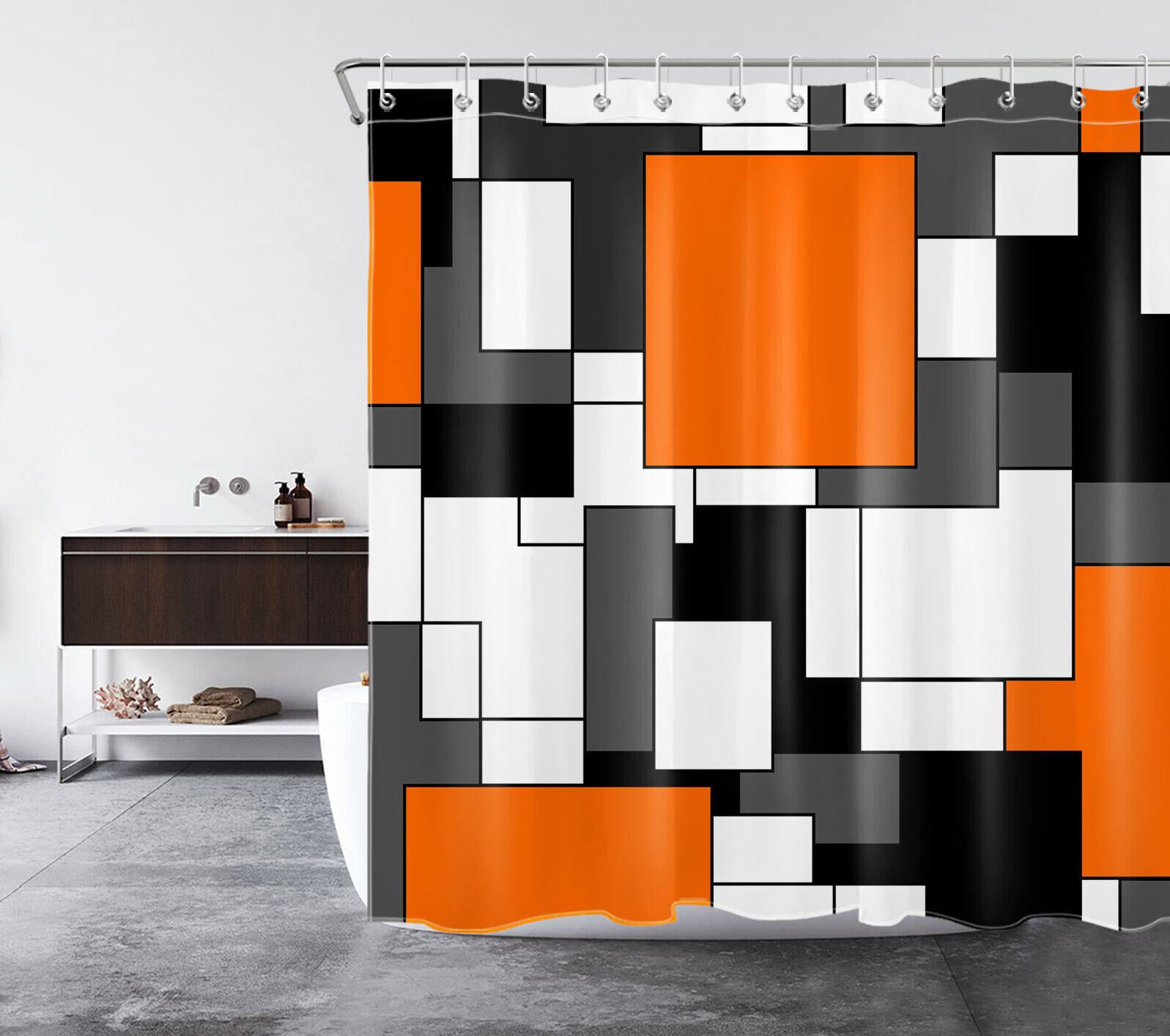 Geometric Pattern Abstract Art Bathroom Accessories Shower Curtain