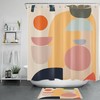 Geometric Pattern Brown Creative Shower Curtain For Minimalist Bathroom Decor