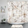Geometric Pattern Marble Texture Gold Shower Curtain, Perfect For Modern Bathroom Accessory