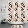 Geometric Pattern Marble Texture Shower Curtain For Modern Bathroom Decor