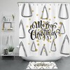 Geometric Pattern Polka Dots Christmas Shower Curtain - Modern Bathroom Decor