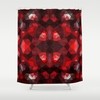 Geometric Pattern Red Shower Curtain for a Modern and Trendy Bathroom
