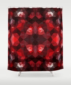 Geometric Pattern Red Shower Curtain for a Modern and Trendy Bathroom