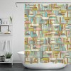 Geometric Pattern Shower Curtain Rustic Farmhouse Abstract Bathroom Decor