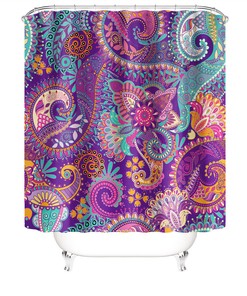 Geometric Pattern Shower Curtain for a Modern and Sophisticated Bathroom