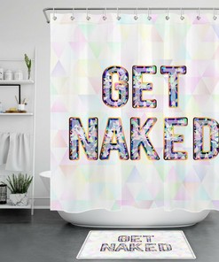 Geometric Pattern Waterproof Fabric Shower Curtain
