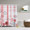 Geometric Patterned Thistles And Dandelions Flowers Shower Curtain For Bathroom Decor