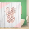 Geometric Pineapple Shape Shower Curtain with Marble Texture Design - for Wedding Home Decor 