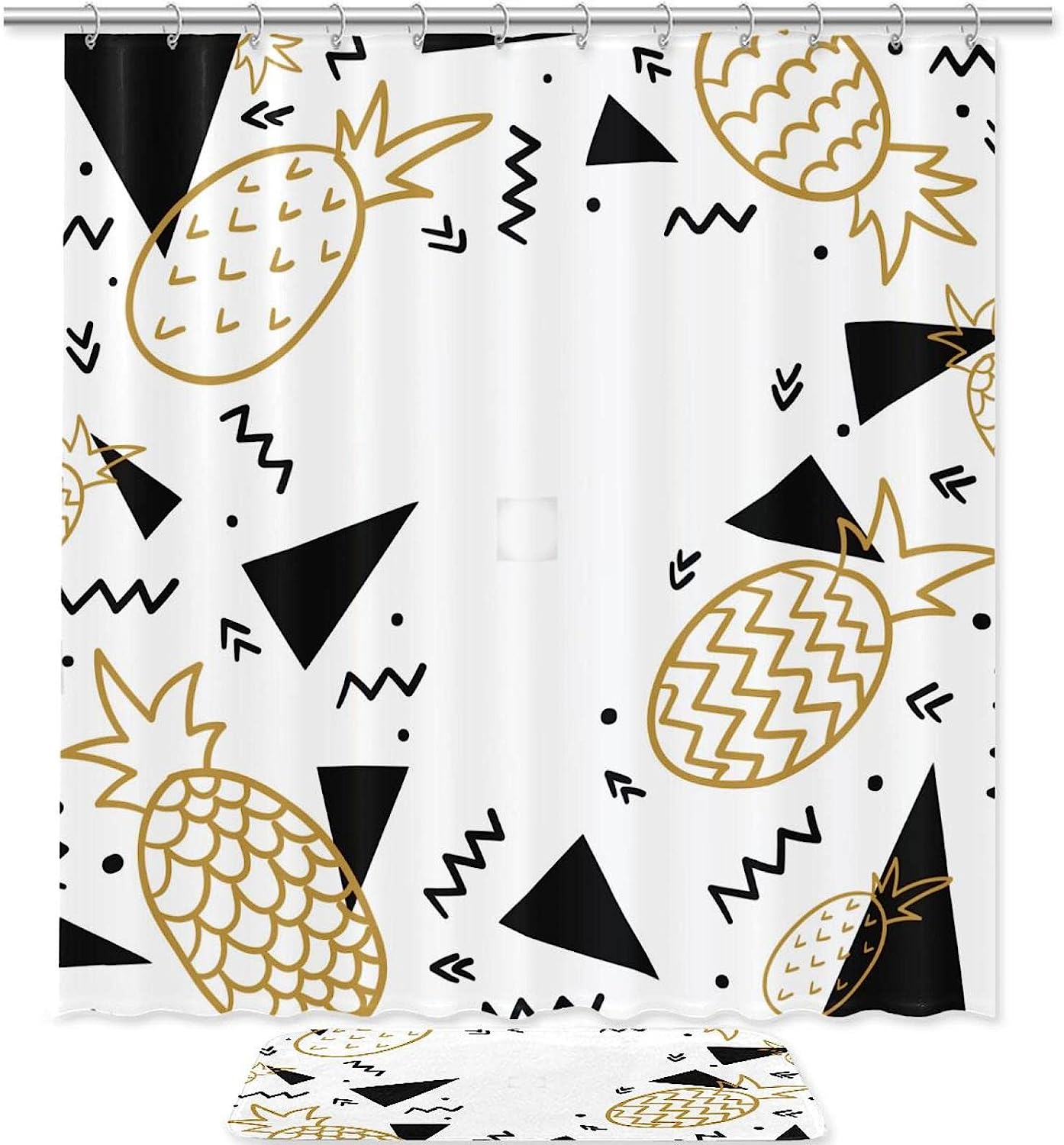 Geometric Pineapples Shower Curtain for Modern Bathroom