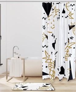 Geometric Pineapples Shower Curtain for Modern Bathroom
