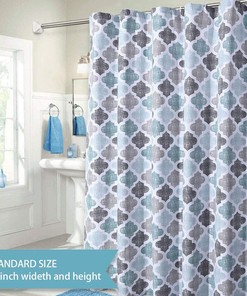 Geometric Printed Fabric Shower Curtain for Bathroom