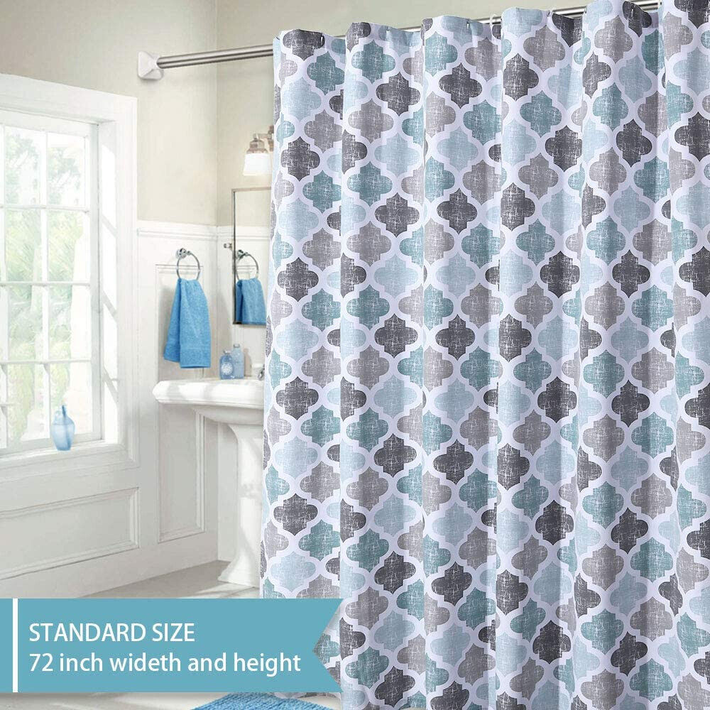 Geometric Printed Fabric Shower Curtain for Bathroom