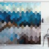 Geometric Puzzle Blurry Winter Shower Curtain 
