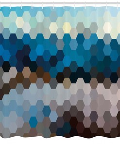 Geometric Puzzle Blurry Winter Shower Curtain