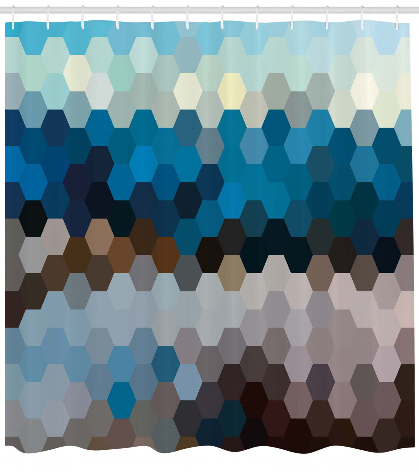 Geometric Puzzle Blurry Winter Shower Curtain