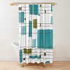 Geometric Retro Take Five Shower Curtain, Mid-Century Modern Style for Home Bathroom Decor