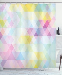 Geometric Rhombus Art Print Shower Curtain For Modern Bathroom Decor