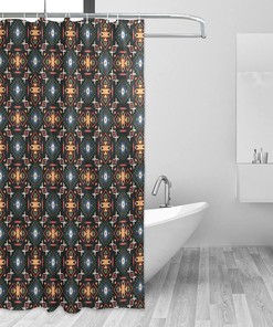 Geometric Shapes Print Shower Curtain Modern Home Bathroom Hotel Spa Decorations Waterproof Fabric