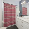 Geometric Shower Curtain in Vibrant Magenta - Refreshing Spun Design Perfect for Housewarming and Bathroom Gifts. 