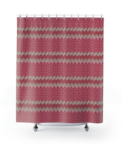Geometric Shower Curtain in Vibrant Magenta - Refreshing Spun Design Perfect for Housewarming and Bathroom Gifts.