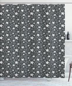 Geometric Shower Curtain with Star Print for Modern Bathroom Design