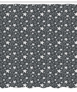 Geometric Shower Curtain with Star Print for Modern Bathroom Design