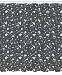 Geometric Shower Curtain with Star Print for Modern Bathroom Design