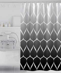 Geometric Style Tennove Shower Curtain for Modern Bathroom Decoration with 200x200cm Size