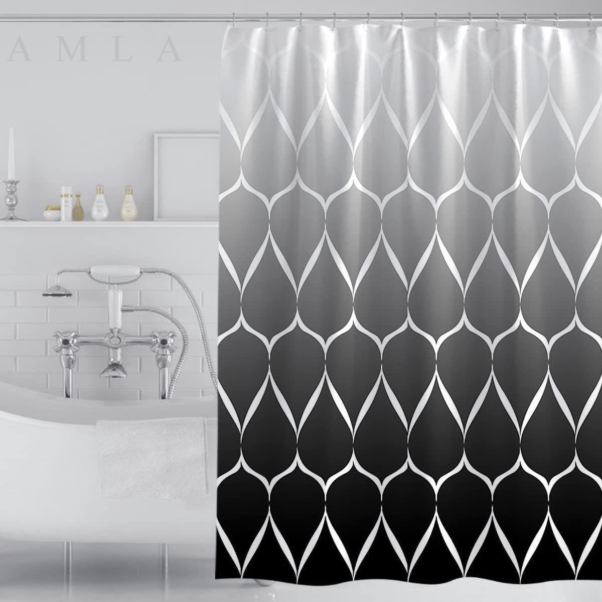 Geometric Style Tennove Shower Curtain for Modern Bathroom Decoration with 200x200cm Size