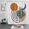 Geometric Sun Moon Abstract Shower Curtain for a Contemporary Bathroom Decor