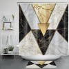 Geometric Texture Lines Marble Shower Curtain, Modern and Trendy Design for Bathroom