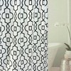 Geometric Variety Shower Curtain with Midnight, Tuxedo, Stardust and Lattice Patterns, 72x72 - Elegant Bathroom Decor
