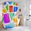 Geometric Watercolor Art Shower Curtain For Artsy Bathroom
