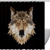 Geometric Wolf Shower Curtain with Animal Print for Unique Bathroom Decor 
