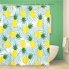 Geometric Yellow Pineapple Shower Curtain with Triangle Design - Waterproof Fabric Bathroom Decor