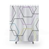 Geometrically Inspired Pastel Colored Shape Shower Curtain for Modern Bathroom Decor