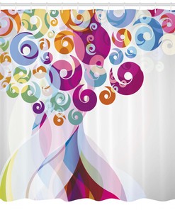 Geometry Decors Print Shower Curtain for Modern Art Bathroom Decor