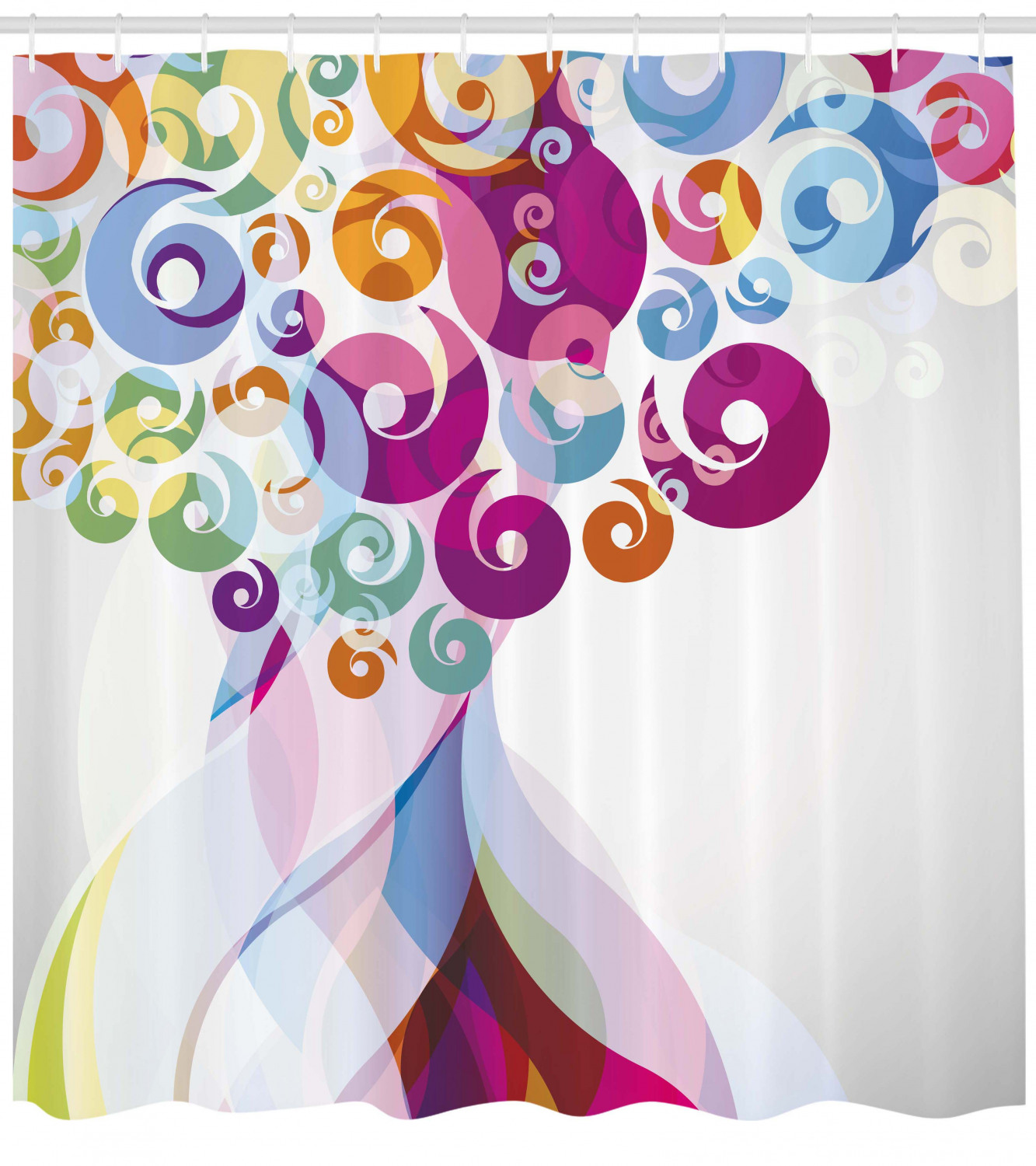 Geometry Decors Print Shower Curtain for Modern Art Bathroom Decor