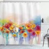 Gerbera Flower Bouquet Print Shower Curtain For A Fresh Bathroom Look