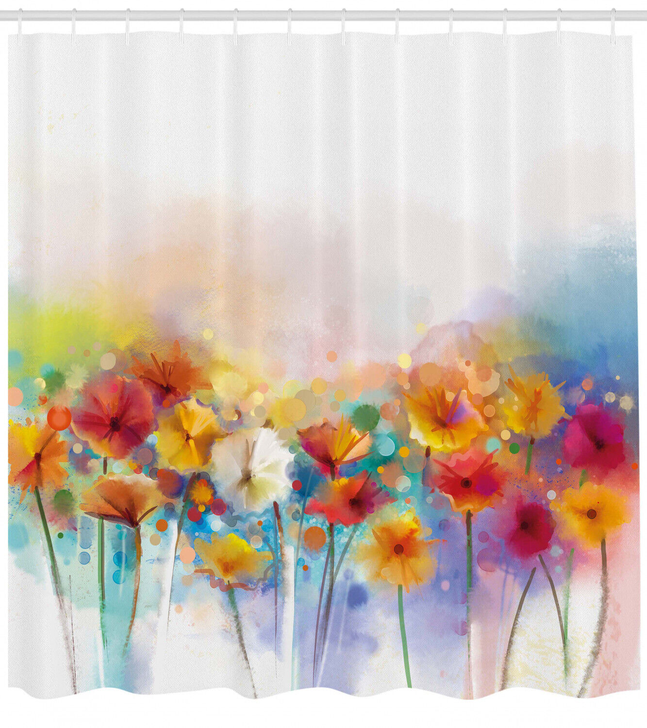 Gerbera Flower Bouquet Print Shower Curtain For A Fresh Bathroom Look