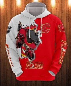 Get A Cartoon Graphic With Calgary Flames Hoodie 3D Zip Hoodie 3D For Fans