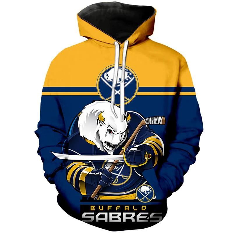 Get A Mascot Print With Buffalo Sabres Hoodie Mascot 3D Printed Gifts For Fans
