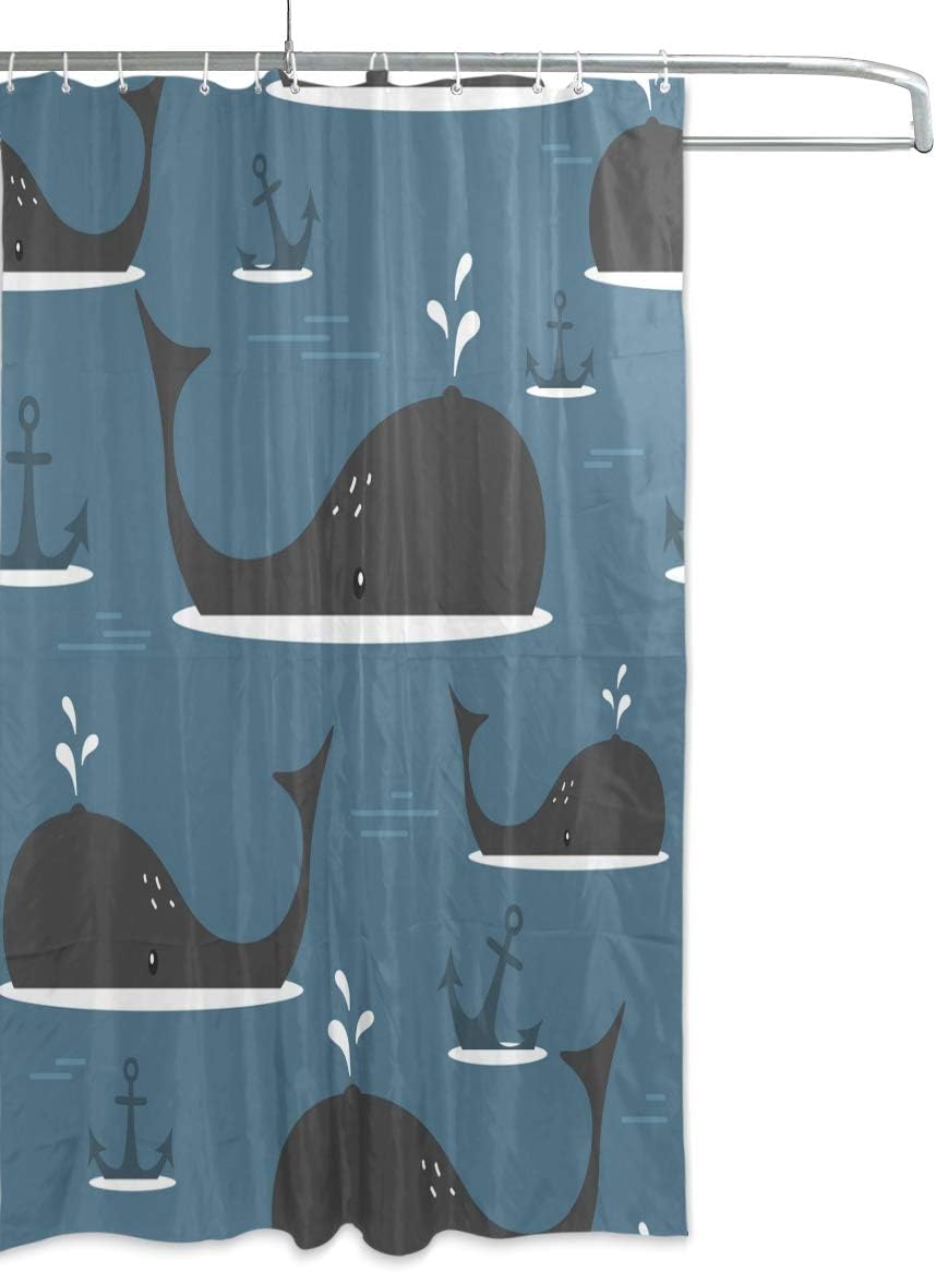 Get A Refreshing Look With Alaza Whale Anchor Waterproof Bathroom Curtain. - Image 2