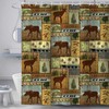 Get A Rustic Look With Moose Deer Camper Cabana Waterproof Fabric Curtain For Bathroom Decors.