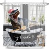 Get Cool & Funny Dinosaur Shower Curtain with Raptor Print For Kids Boys Men