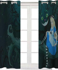 Get Coordinated Decor With Alice In Wonderland Small Window Curtains For Bedroom And Living Room.