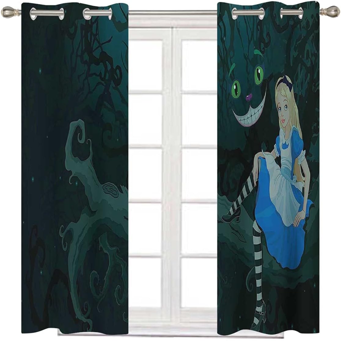 Get Coordinated Decor With Alice In Wonderland Small Window Curtains For Bedroom And Living Room.